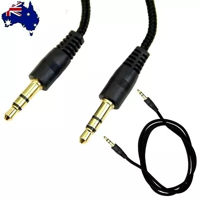 Aux Stereo Male To Male Car Auxiliary Audio Cable Braided Cord 3.5mm 1.5M • $5.99