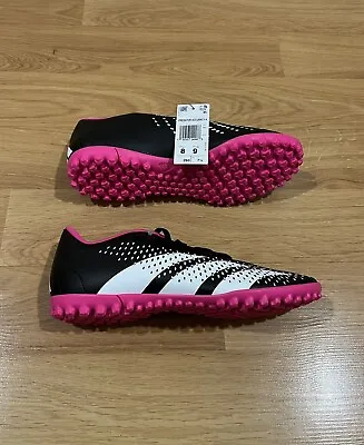 NEW Adidas Predator Accuracy.4 Black Pink Turf Soccer Shoes GW4647 Men’s Size 8 • $65