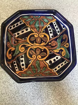 Colorful Mexican Art Talavera Pottery Southwest Square Bowl • $16