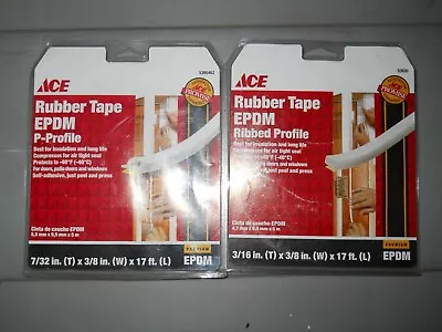 NEW ~ Ace White Rubber Tape EPDM  For Doors And Windows 17 Ft.(L) ~ Ribbed Or P • $2.97