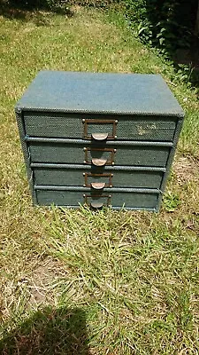 £49.99 • Buy Small Wooden Vintage Chest Of 4 Drawers Desktop Organiser Filing, Collectors