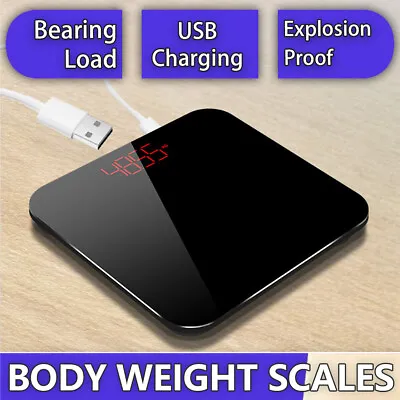 Digital Electronic Glass Bathroom Weight Body Scale Scales Backlit 180kg Gym • $22.99