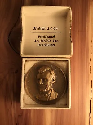 1961 President Abe Lincoln 1 1/4  Medallic Art Company Bronze Medal • $17.95