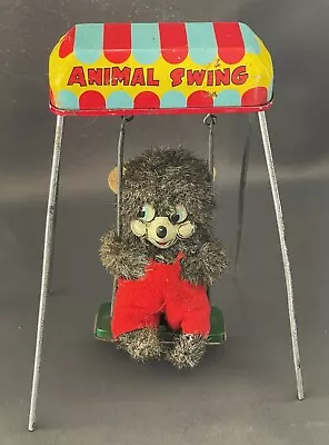 BEAR ANIMAL SWING Wind-Up Tin Litho Toy JAPAN 1960's Vintage Tin Toy Nostalgic • $39.99