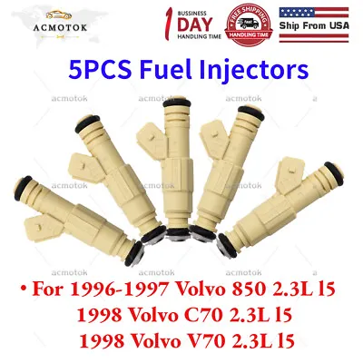 0280155766 5PCS Fuel Injector Fits For 1998 Volvo V70 C70 2.3L L5 FJ876 36lbs • $39.99