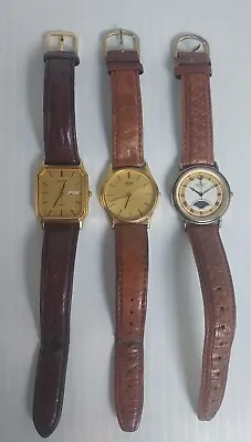 Vintage Lot 3 Qartz Watches. Seiko Peugeot Pulsar Need Batteries NW • $69