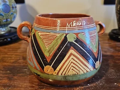 Vintage Mexico Pottery Mexican Painted Pot Cottagecore Southwest Mexican • $19