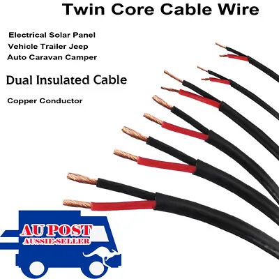 $7.99 • Buy Copper 2 Core Twin Cable Automotive Trailer RV Van Battery Wire Solar Electrical