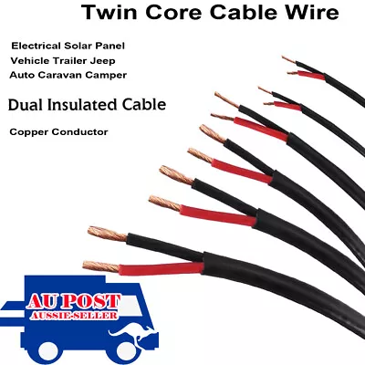 $7.99 • Buy Copper 2 Core Twin Cable Automotive Trailer RV Van Battery Wire Solar Electrical