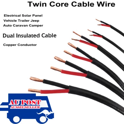 Copper 2 Core Twin Cable Automotive Trailer RV Van Battery Wire Solar Electrical • $138.69