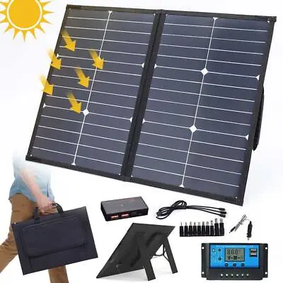 100W 12V Portable Foldable Solar Panel Kit For Car/Caravan/Power Station/Camping • £79.45