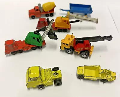 Vintage Matchbox Tootsie Toy Lesney 1970’s Die Cast CRANE TRUCKS CEMENT MIXER • $24