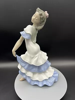 Rare Vtg Lladro Nao Flamenco Dancer Spain Daisa 1992 Blue White Ruffle Dress Htf • $149.99