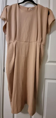 $20 • Buy ASOS Petite Beige Hourglass Knee Length Dress ~ Size UK16/EU44 *New With Tags*