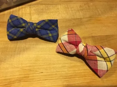 2 Pc.  New Little Boys Bow Tie Linen & Madras /usa Made • $3.50