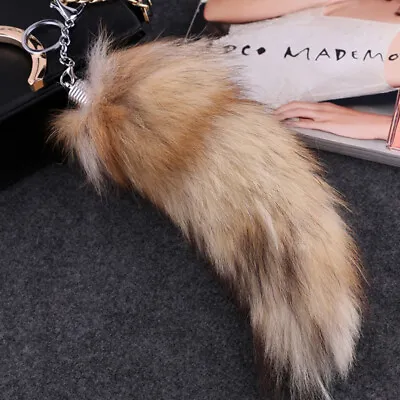 Fox Tail Keychain Fur Tassel Bag Pendant Pom Pom Keyring Holder Strap Key Chain • $4.90