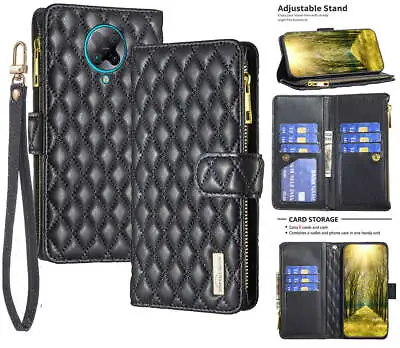 $14.50 • Buy Xiaomi Poco F2 Pro Fashion Diamond-quilted PU Leather Multifunction Wallet Case