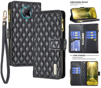 Xiaomi Poco F2 Pro Fashion Diamond-quilted PU Leather Multifunction Wallet Case • $15.50