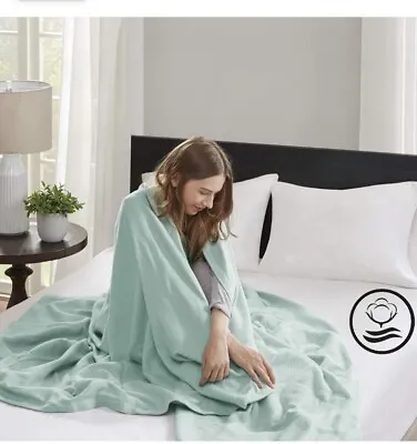 Madison Park Liquid Cotton Luxury Blanket Premium Soft Cozy 100% Size King • £28