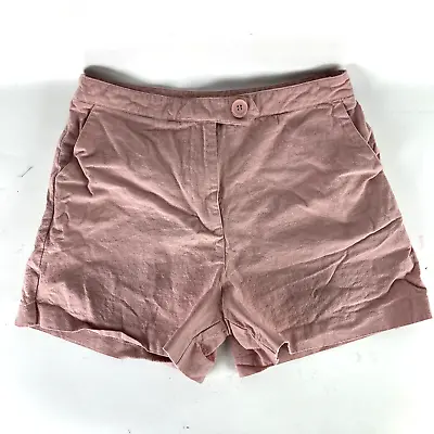 Asos Reclaimed Vintage Women 8 Shorts Pink Cotton High Rise 3.5 In M • $16.99