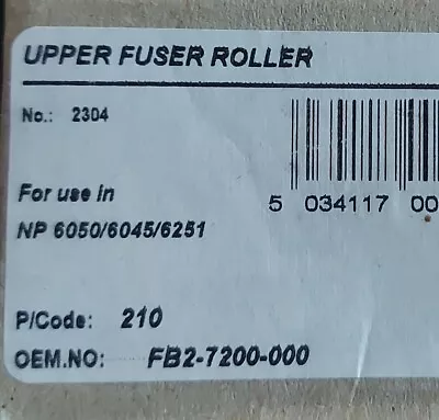 Canon Upper Fuser Roller - FB2-7200-000   - Brand New • £15