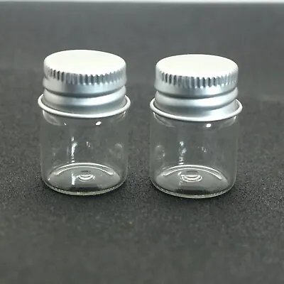 12 Empty Small Glass Storage Bottles Vials With Screw Cap 5ml(22X30mm) Mini Jars • $6.83