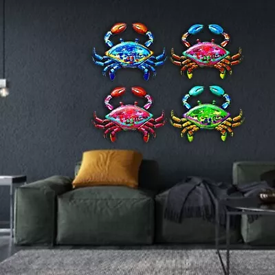 Metal Crab Wall Art Sculpture Outdoor Hanging-Ornament For Garden/Home Decor • £10.68