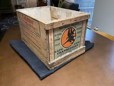 Vintage Cranberries Eatmor Wood Crate With Cape Cod Honker Brand Label Cabin • $39.99