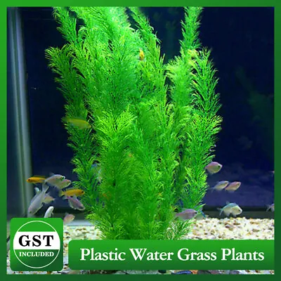 $11.44 • Buy 2PCS Artificial Fake Plastic Water Grass Plants For Fish Tank Aquarium Decor