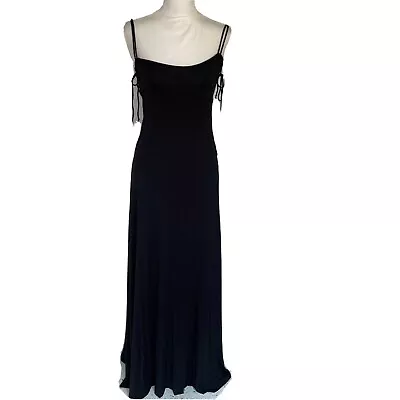 Rachel Pally Dress Womens Size Small Black Maxi Lace Up Side Sleeveless • $72.69