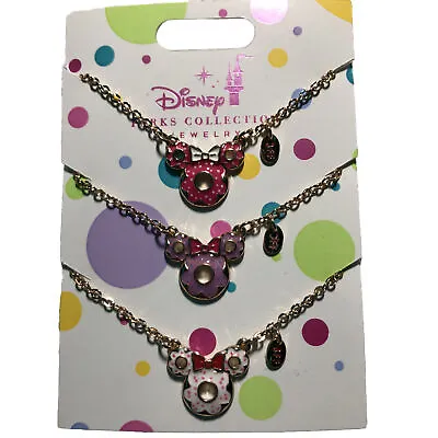 Disney Parks Minnie Mouse Icon Donut BFF Set Of 3 Necklaces • $18.95
