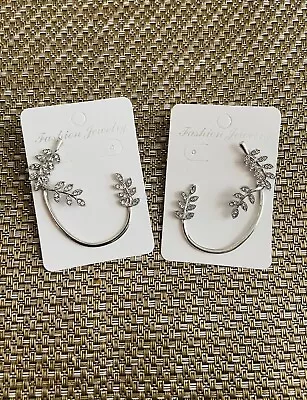 Leaves Silver Vines Earrings Butterfly Ear Cuff Wrap Around • $13