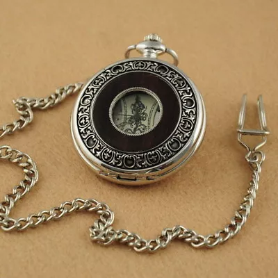 Retro Steampunk Half Hunter Antique Manual Wind Up Mechanical Pocket Watch • £19.99