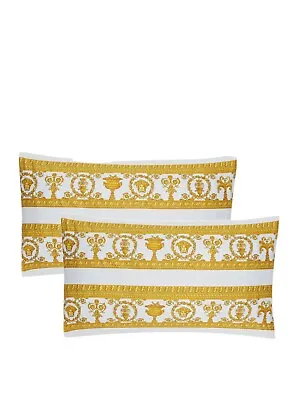 VERSACE I ♡ BAROQUE KING 100% Cotton PILLOWCASE 2PC SET NWT • $250