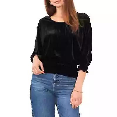 Vince Camuto Women's Dolman Sleeve Velvet Top Rich Black US XS • £22.52