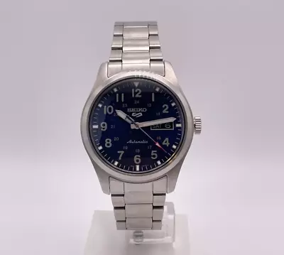 Seiko 5 Sports Field Military Automatic Blue Dial Stainless Steel Watch SRPG29K1 • £160