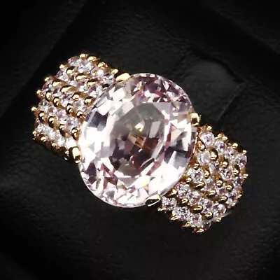 Gorgeous Vivid Pink Sapphire 6.9Ct 925 Sterling Silver Rose Gold Ring Size 7.25 • $38.30