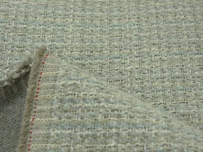 LAURA ASHLEY ETIENNE DUCK EGG Chunky Chenille Weave Upholstery Fabric • £11.95