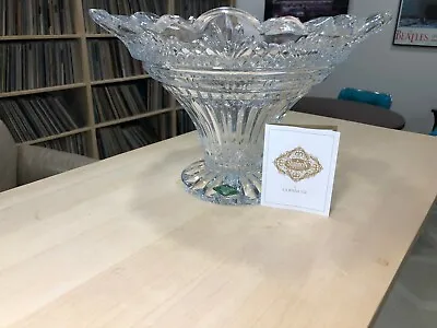 SHANNON 24% Lead Crystal Bowl By GODINGER NEW Opened Box 12  W 8  H 8.5 Lbs • $52.99
