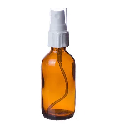 2oz Amber Glass Bottle With White Mist Sprayer - Choose Your Quanity • $7.49