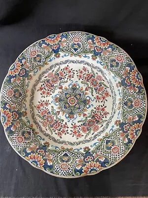 Large Antique MAKKUM Large PLATE Ø 35 Cm / 13.8 Inch  Tichelaar Delft Holland • $169