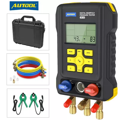 $179 • Buy Refrigeration Digital Manifold Gauge Set HVAC Vacuum Pressure Temp Tester Tool