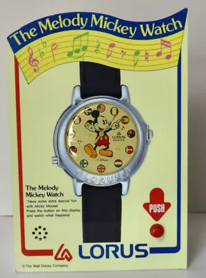 LORUS Melody Mickey Watch Store Display Walt Disney Vintage Advertising • $114.99