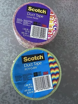 Duct Tape Lot Of 2 Rainbow Roy G Biv Heart Love Note NIP Sealed • $14.99