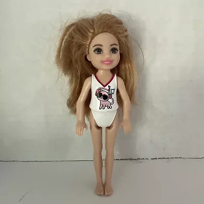 2014 Baby Chelsea Barbie Mattel Doll Cat With Headphones Music Top • $5.29