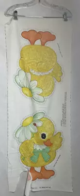 Vintage Duckling Ladybug Easter Craft Fabric Panel Cut N Sew Pillow Farm Doll • $16.99