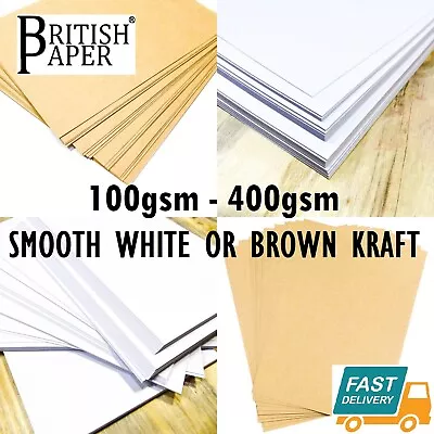 A6 A5 A4 A3 A2 CARD THICK CRAFT PRINTER PAPER CARDBOARD BROWN KRAFT WHITE 300gsm • £5.39