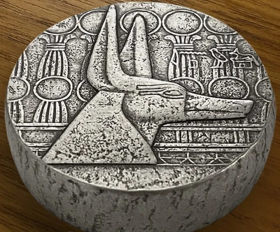 $285 • Buy 5oz Republic Of Chad Egyptian Anubis Antiqued 999 Silver Coin
