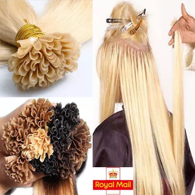 7A  Pre Bonded U/Nail Tip Keratin 100% Remy Brazilian Human Hair Extensions  • $40.91