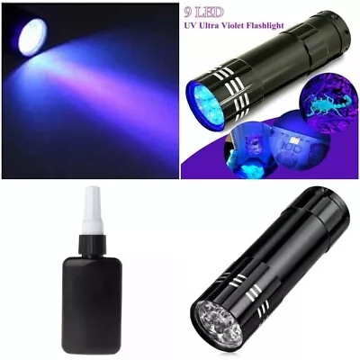 £12.99 • Buy 50 Gram UV Resin & 9 Led UV Torch Used For Glue Repairing Crystal Glasses, Watch